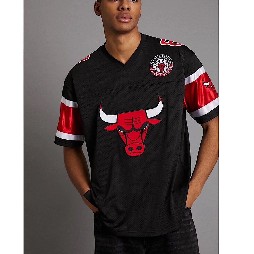 MENS NBA CHICAGO BULLS PATCH JERSEY TEE - Picture 2 of 9